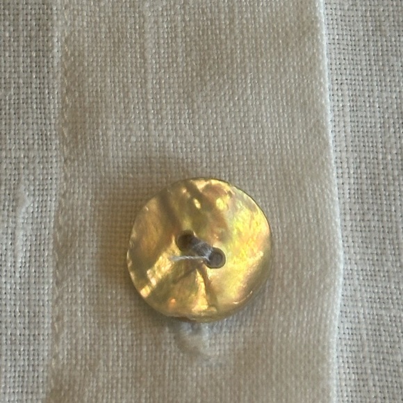 Orvis | White 100% Linen Shirt Sleeve Button Down Top w/Shell Buttons, Size M - Picture 4 of 6